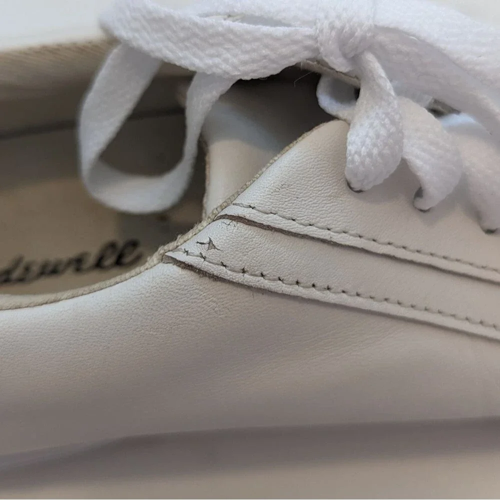 Madewell Off-White Sidewalk Low Top Leather Upper Sneakers Tennis Shoes Size 7.5